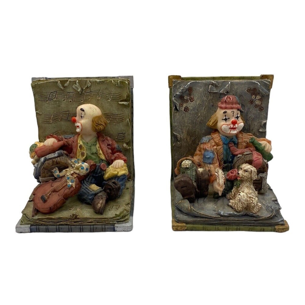 Turtle King Bookends Hobo Clown Resin Figurines